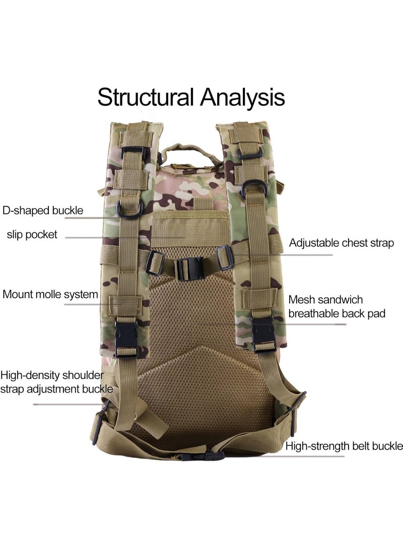 30L Camo Tactical Backpack,Picnic Backpack,1000D Nylon Waterproof Hiking Bag Outdoor Hunting Climbing Camping - Image 5